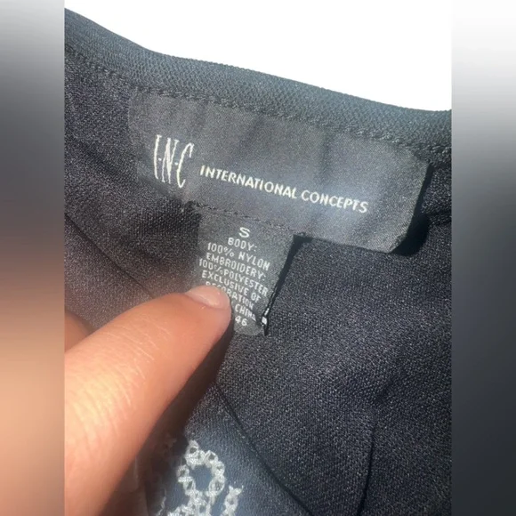 INC International Concepts Black and White Paisley Blouse - Picture 2 of 2